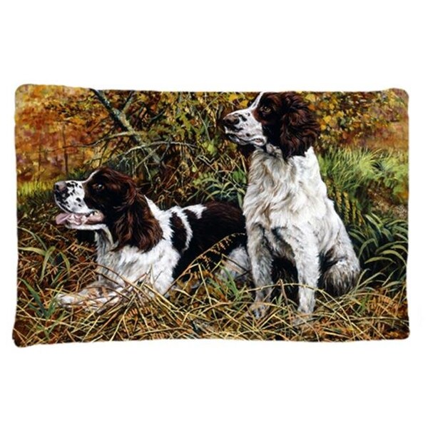 Carolines Treasures Carolines Treasures HMHE0002PILLOWCASE Two Springer Spaniels in the Grasses Fabric Standard Pillowcase HMHE0002PILLOWCASE - main